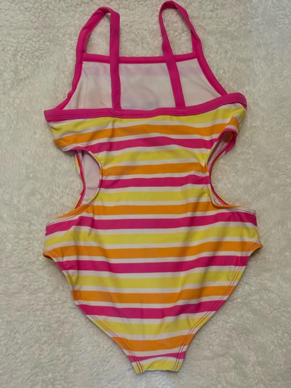 Gymboree Pink, Yellow & Orange Striped Octopus One-Piece Swimsuit